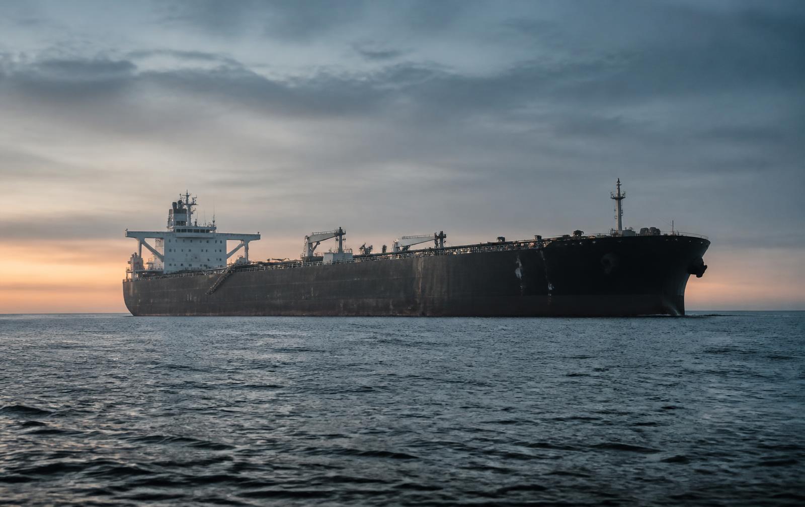 Oil tanker at sea